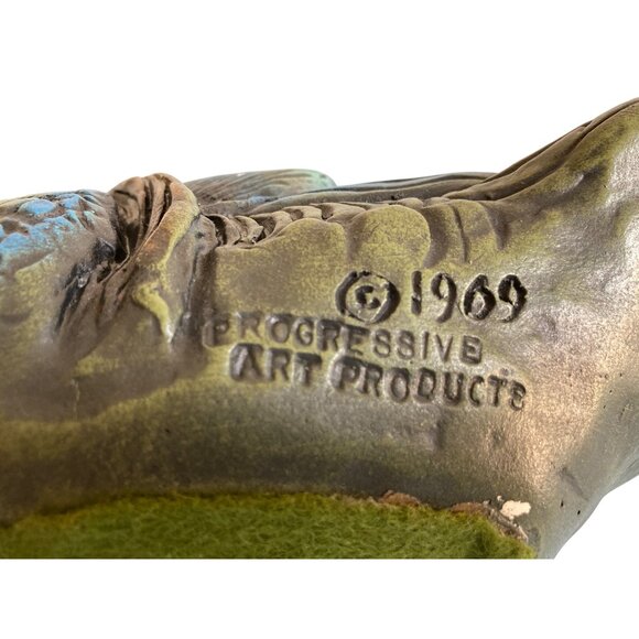 Vintage MCM 1969 Large Blue Green Duck Progressive Art Products Figurine - Picture 6 of 8